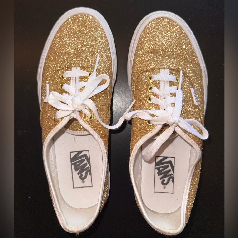 Gold shimmery vans